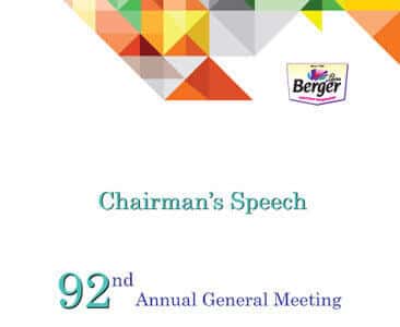chairman's speech for 92nd AGM
